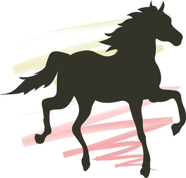 Silhouet van een paard — Stockvector