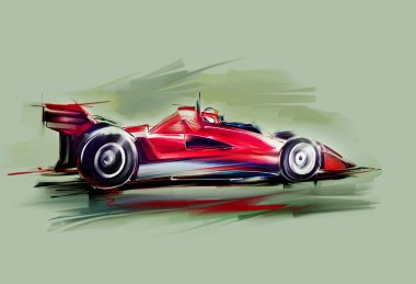 Kırmızı formula 1 araba