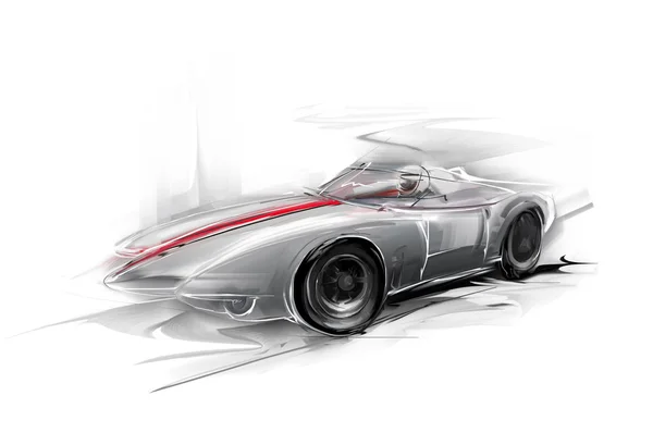 Argento Formula Uno auto — Foto Stock