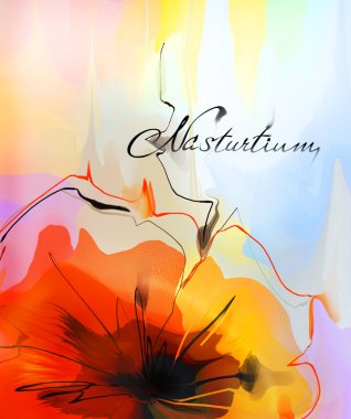 suluboya nasturtium çiçek