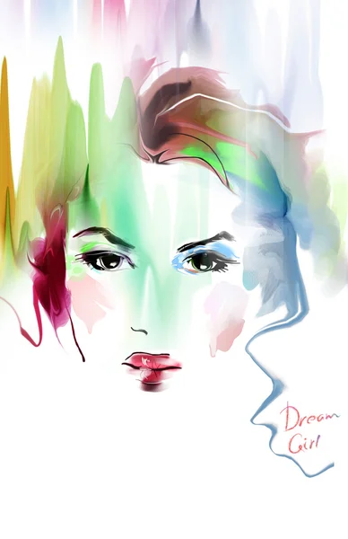 Dessin portrait de femme de la mode — Photo