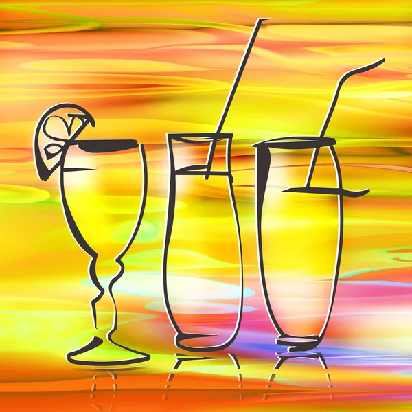 Cocktails på färgstarka bakgrund — Stockfoto