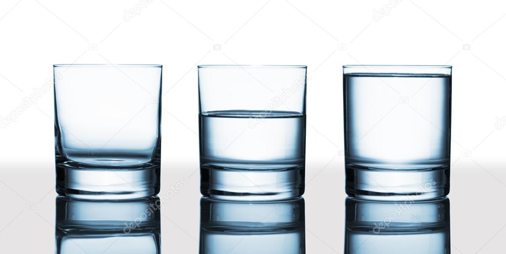 Three water glasses