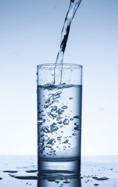 cam içine su