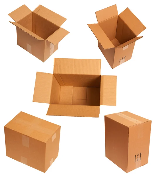 Five carton boxes — Stock Photo, Image