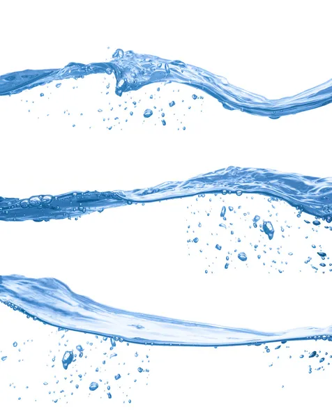 Tre onde d'acqua blu — Foto Stock