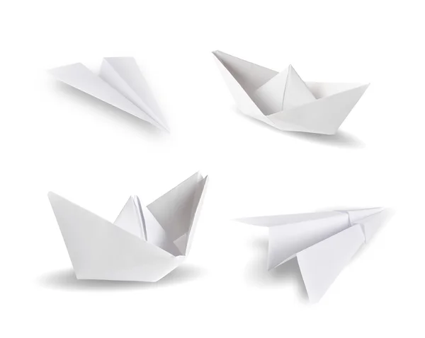 Αεροπλάνα χαρτί και χαρτί πλοία — Φωτογραφία Αρχείου