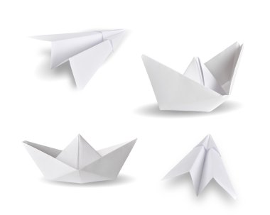 Paper ships and planes clipart