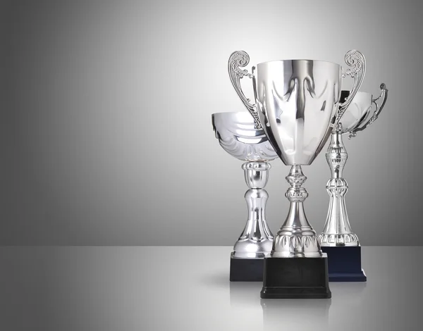 Silver trophies — Stockfoto