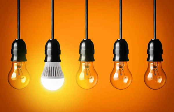 Glowing LED bulb — Stock Photo, Image