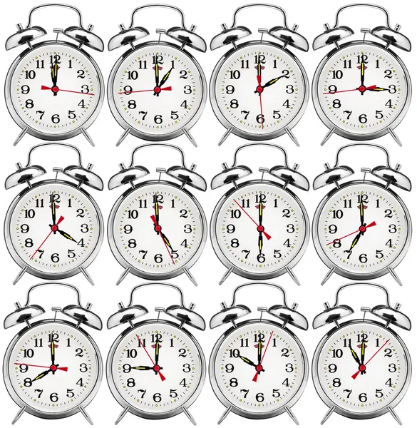 Collection of alarm clocks — Stock Photo, Image