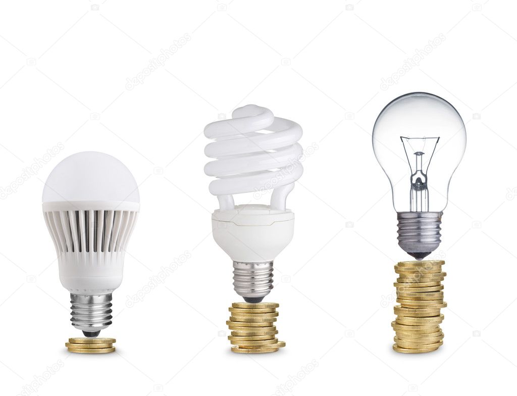 Coins and light bulbs