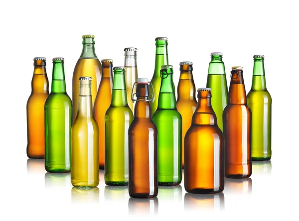 Zestaw butelek piwa — Zdjęcie stockowe