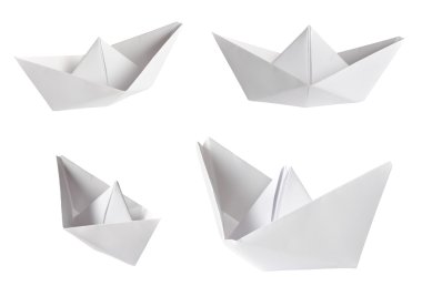 Set of paper ships clipart