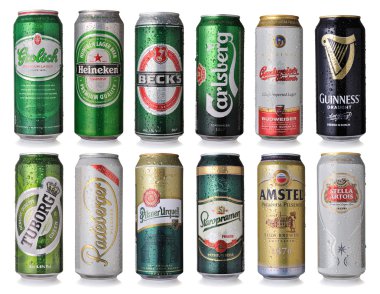 Set of beer cans clipart