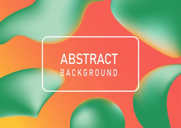 Abstracte Achtergrond Met Vloeibare Oranje Groene Vorm Fluid Vector Illustration — Stockvector