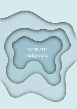 3d blue stratosphere color tone abstract background, papercut shape style.Design layout for business presentations, cards, brochures, banners. 
