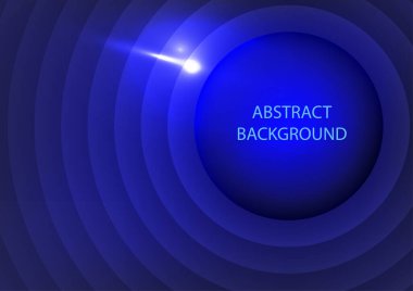 Arka plan mavi dalgalı daire şeklinde dizayn edilmiş ve ışınlar, uzay konsepti, göktaşları gezegene çarpıyor..