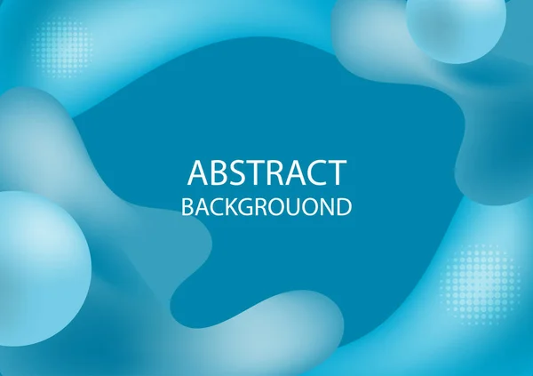 Abstracte Vloeibare Achtergrond Met Geometrische Vormen Blauwe Pasteltinten Fluid Vector — Stockvector