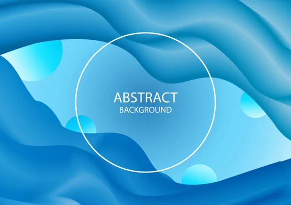 Abstracte Vloeibare Achtergrond Met Geometrische Vormen Blauwe Tinten Fluid Vector — Stockvector