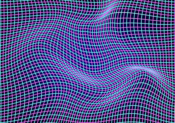 Distorted Wavy Lines Abstract Background Vector Illustration Curve Has Pink — стоковий вектор