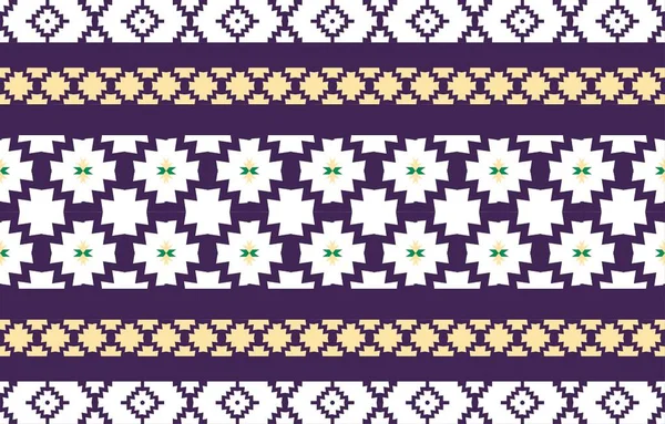 Square Geometric Pattern Colorful Tribal Ethnic Texture Style Design Printing — Vetor de Stock