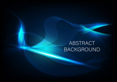 mavi ışık fütüristik dalga çizgisi, düz desen, iletişim veri teknolojisi eğrisi kavramı, İnternet ağı.