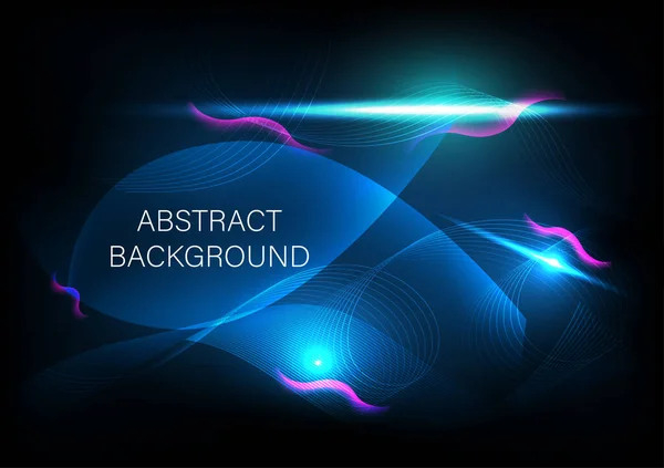Blue Light Futuristic Abstract Wave Line Smooth Pattern Communication Data — Stockvektor