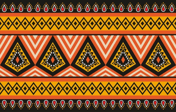 Triangle Geometric Pattern Colorful Tribal Ethnic Texture Style Design Printing — Vetor de Stock