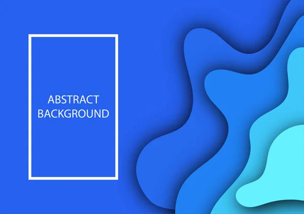 Blauwe Kleur Toon Abstracte Achtergrond Papercut Vorm Style Design Lay — Stockvector