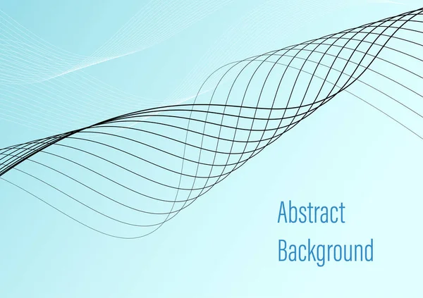 Blauwe Gradiënt Abstracte Golflijn Glad Patroon Communicatie Technologie Cyberpunk Curve — Stockvector