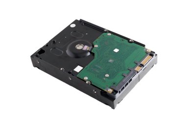 3.5-inch swivel plate internal hard disk drive for desktop computer on white background.