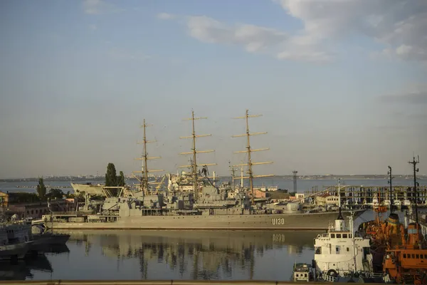 Ship Ukrainian Navy Hetman Sagaidachny Frigate U130 Sail Training Ship — Stock Photo, Image