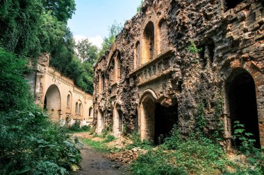 Ukrayna 'nın Rivne bölgesindeki Dubno Kalesi ya da Tarakaniv Kalesi' nin kalıntıları. Yüksek kalite fotoğraf