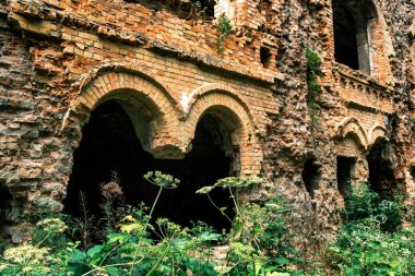 Ukrayna 'nın Rivne bölgesindeki Dubno Kalesi ya da Tarakaniv Kalesi' nin kalıntıları. Yüksek kalite fotoğraf