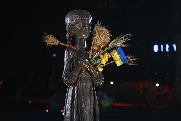 Fragment Mémorial Dédié Aux Victimes Holodomor Grande Faim Ukraine 1932 — Photo