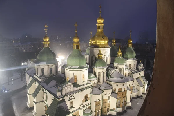 Evening winter view to the famous Saint Sophia Cathedral in Kyiv, Ukraine. January 2021 — Stock Photo, Image