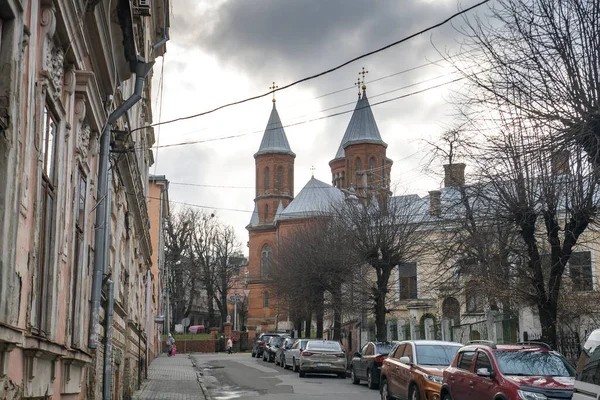 Вірменська Церква Святих Апостолів Петра Павла Чернівцях Україна Грудень 2021 — стокове фото