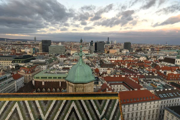 Vista Panorámica Viena Desde Torre Sur Catedral San Esteban Stephansdom — Foto de Stock