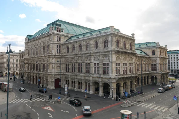Budynek Opery Wiedeńskiej Zabytkowym Centrum Wiednia Austria Styczeń 2022 Wysokiej — Zdjęcie stockowe