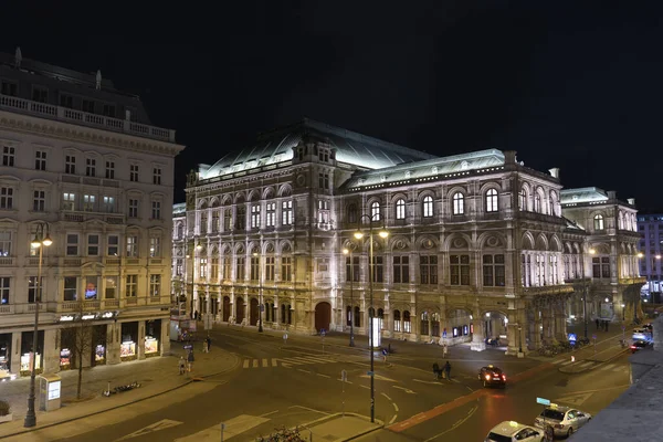 Vue Soir Sur Bâtiment Opéra National Vienne Dans Centre Historique — Photo