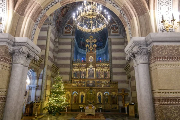 Interior Iglesia Ortodoxa Los Tres Santos Territorio Universidad Nacional Chernivtsi — Foto de Stock