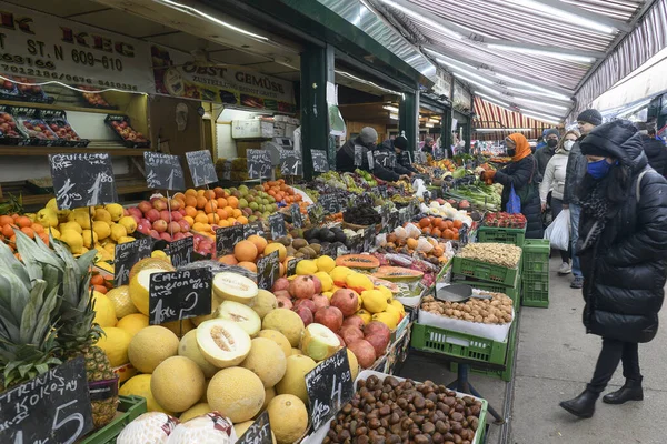 Muestra Con Productos Alimenticios Naschmarkt Mercado Más Popular Viena Austria — Foto de Stock