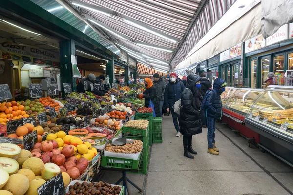 Vitrines Avec Des Produits Alimentaires Sur Naschmarkt Marché Populaire Vienne — Photo