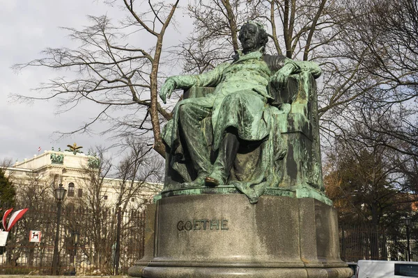 Monumentul Johann Wolfgang Von Goethe Din Viena Austria Ianuarie 2022 — Fotografie, imagine de stoc