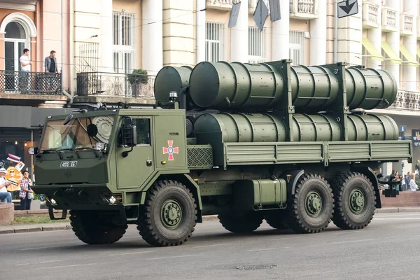 Ukrán Tengerparti Mobil Rakétakomplexum 360 Neptunusz Rakétákkal Függetlenség Napja Katonai — Stock Fotó