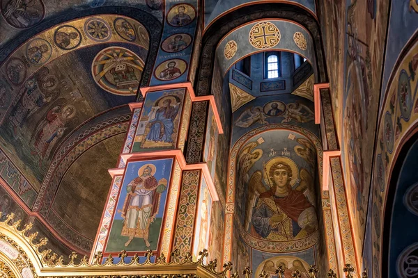 Fragmentos Afrescos Pinturas Parede Nas Paredes Catedral São Miguel Kiev — Fotografia de Stock