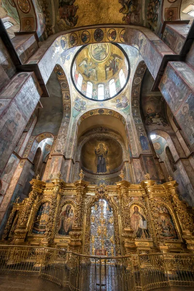 Interior Sophia Cathedral Mosaic Orans Kyiv Frescoes Wall Golden Altar — Stockfoto