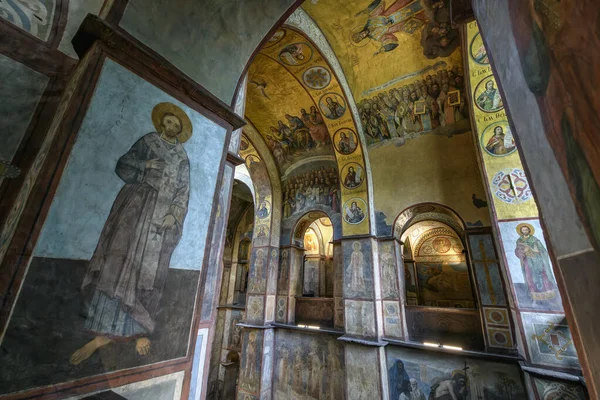 Interior Sophia Cathedral Mosaic Painting Frescoes Wall Golden Altar Kyiv — Stockfoto