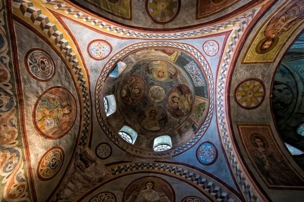 Interior Sophia Cathedral Mosaic Painting Frescoes Wall Golden Altar Kyiv — Stockfoto